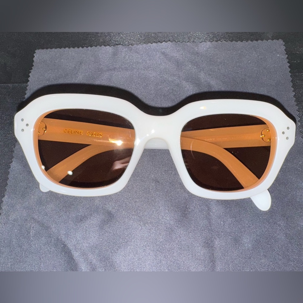 Celine White and Brown Women's Sunglasses